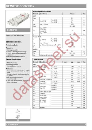 SEMIX 603GB066HDS datasheet  